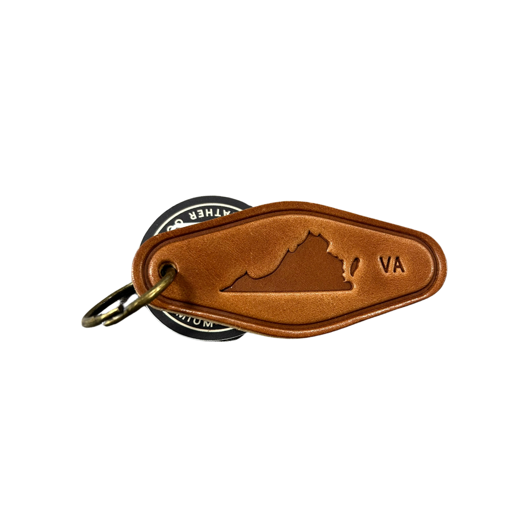 Virginia Leather Keychain Motel Style