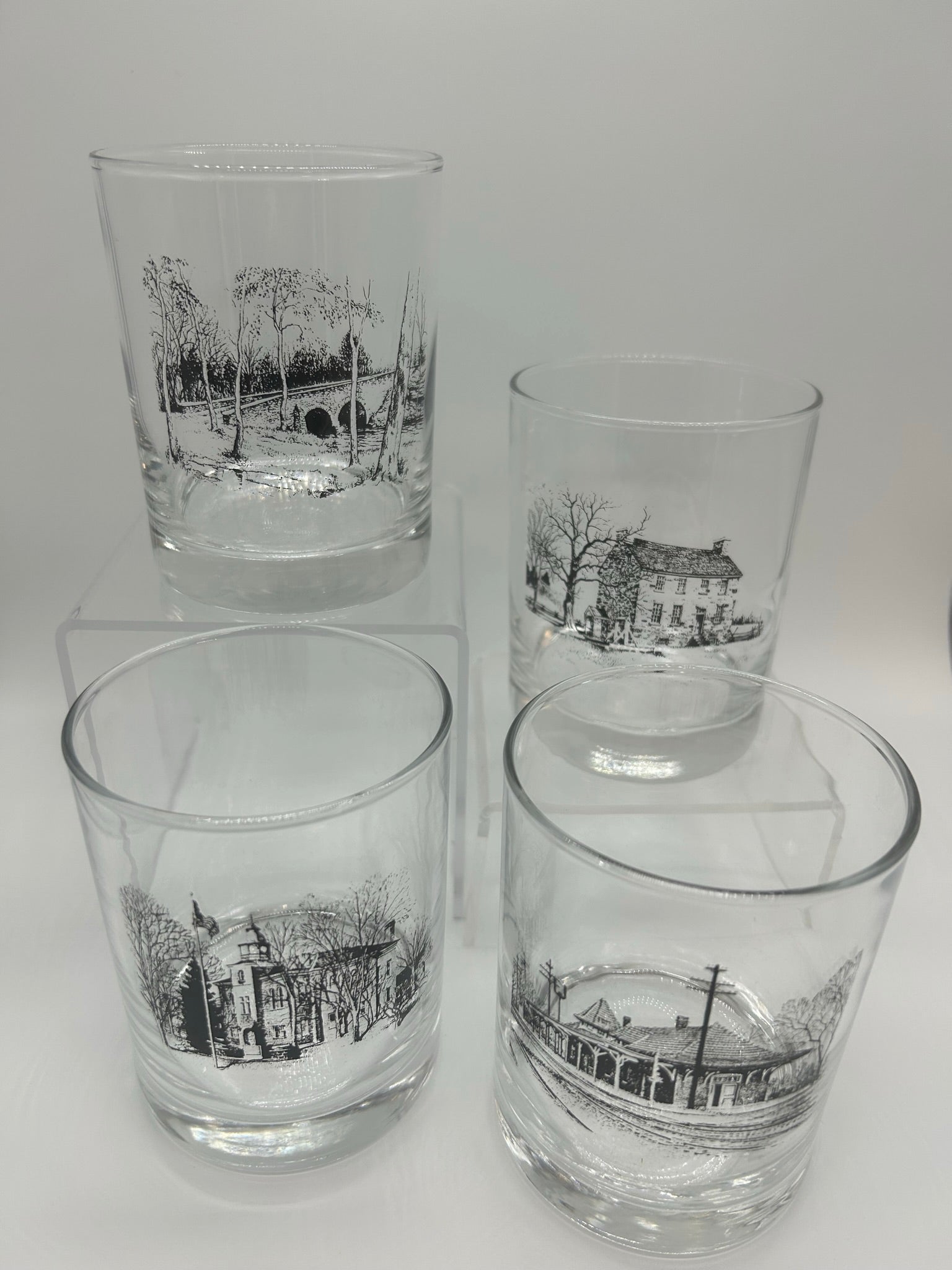 Manassas Scenes Old Fashioned Glasses-Set of 4